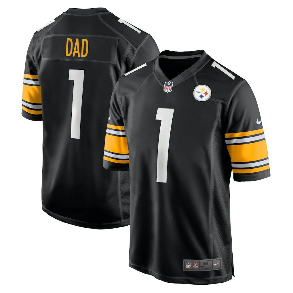 Number 1 Dad Pittsburgh Steelers Game Jersey - Black Jerseys