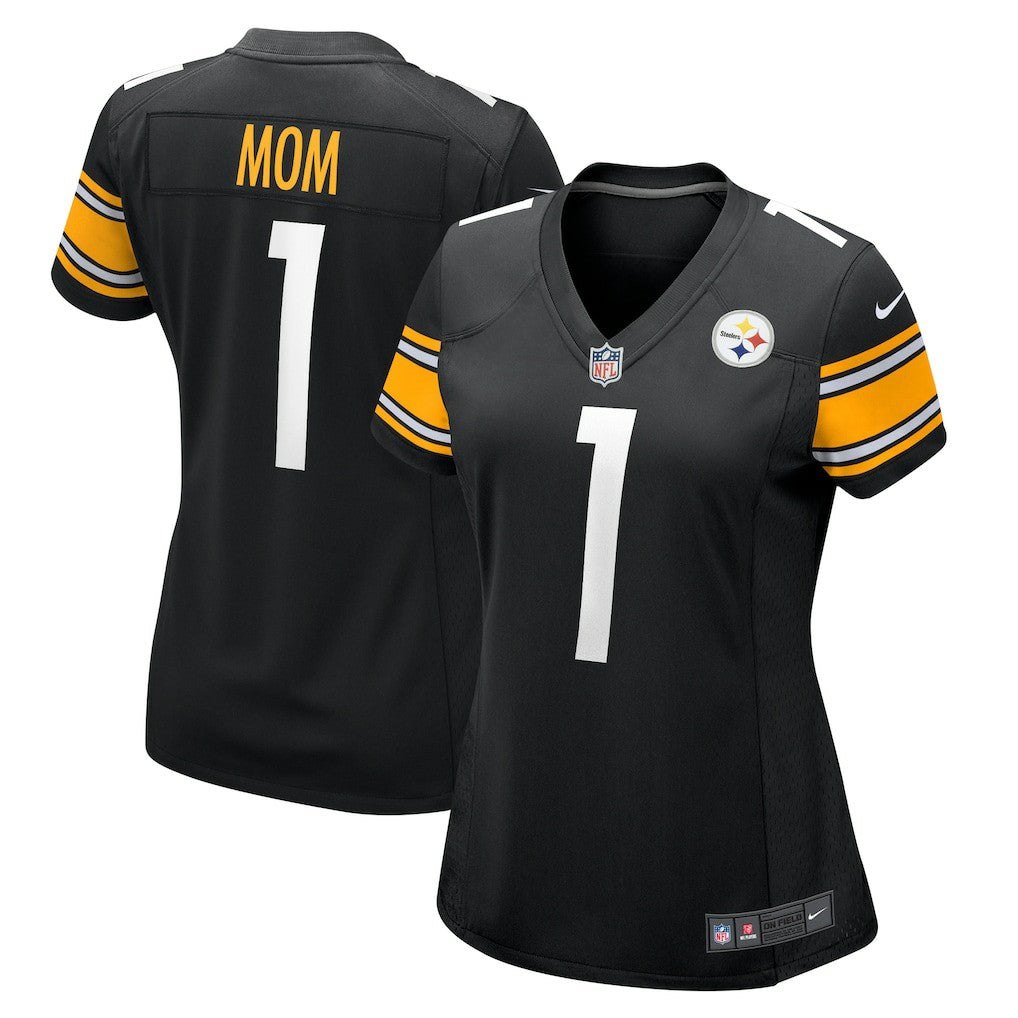 Number 1 Mom Pittsburgh Steelers Women's Game Jersey - Black Jerseys