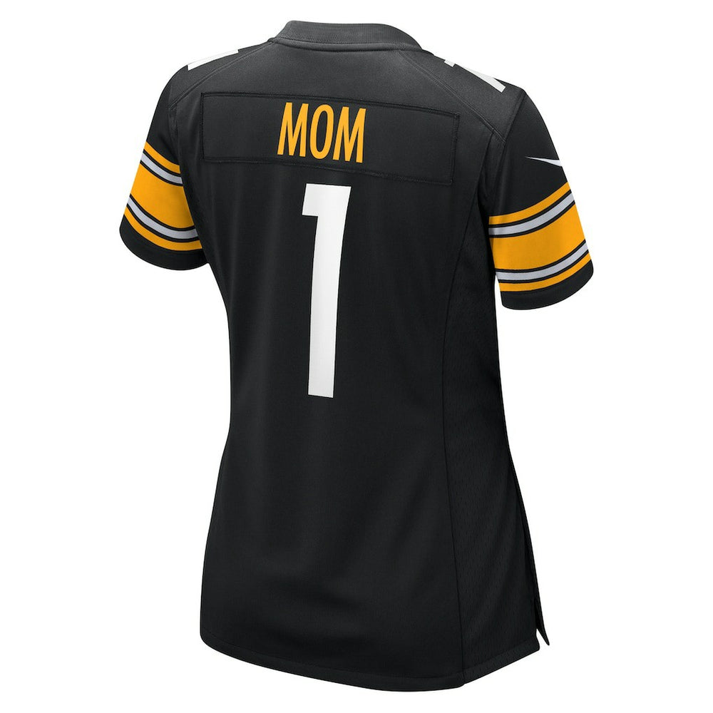 Number 1 Mom Pittsburgh Steelers Women's Game Jersey - Black Jerseys