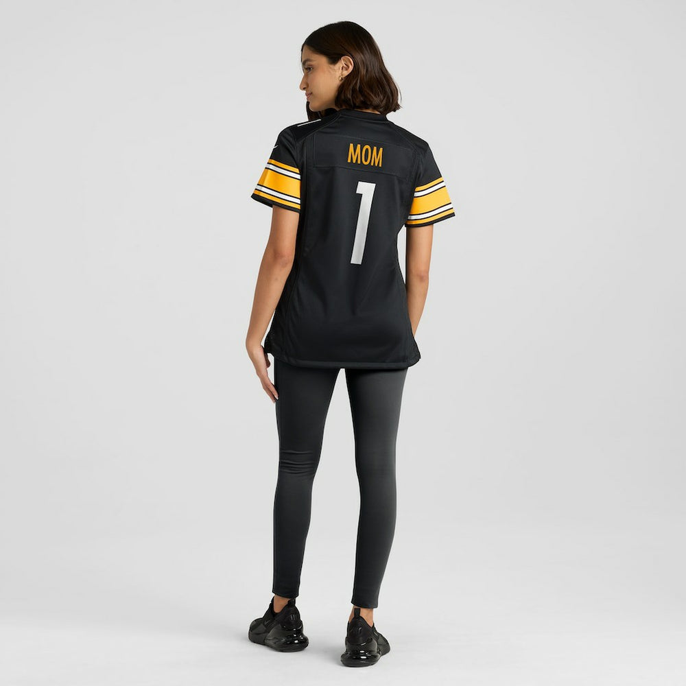 Number 1 Mom Pittsburgh Steelers Women's Game Jersey - Black Jerseys