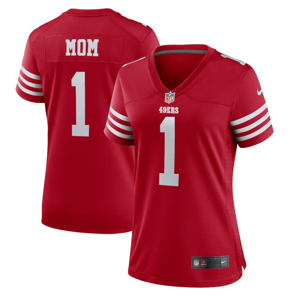 Number 1 Mom San Francisco 49ers Women's Game Jersey - Scarlet Jerseys