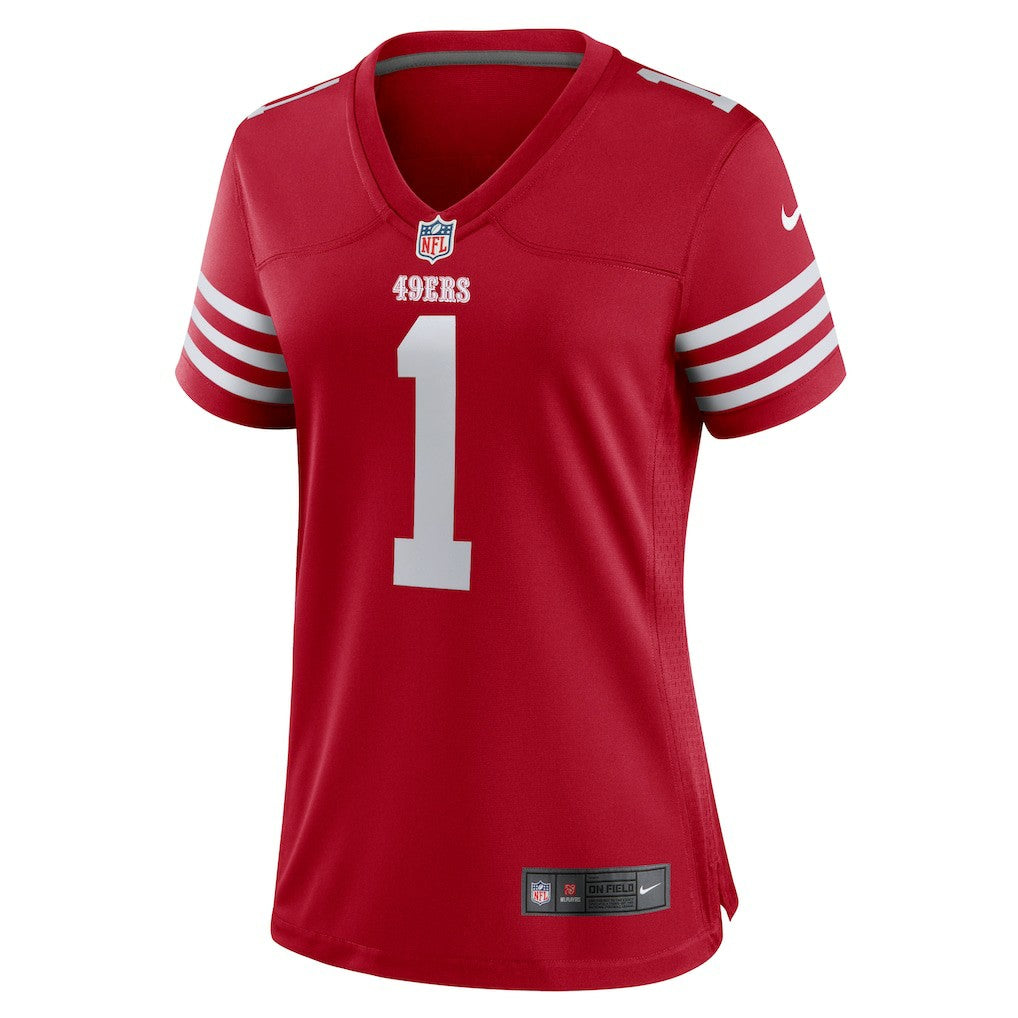 Number 1 Mom San Francisco 49ers Women's Game Jersey - Scarlet Jerseys