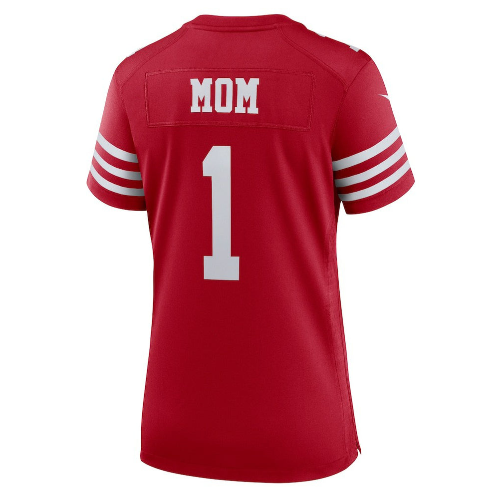 Number 1 Mom San Francisco 49ers Women's Game Jersey - Scarlet Jerseys