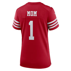 Number 1 Mom San Francisco 49ers Women's Game Jersey - Scarlet Jerseys