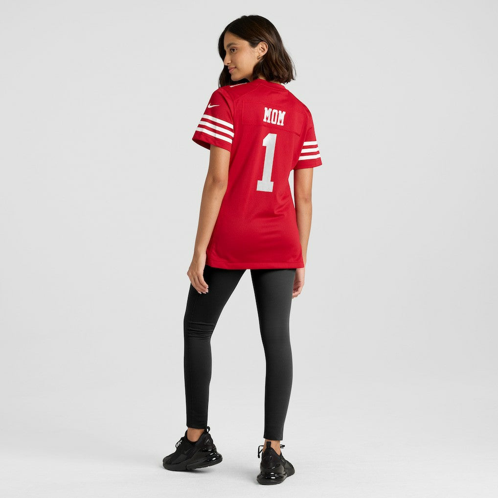 Number 1 Mom San Francisco 49ers Women's Game Jersey - Scarlet Jerseys