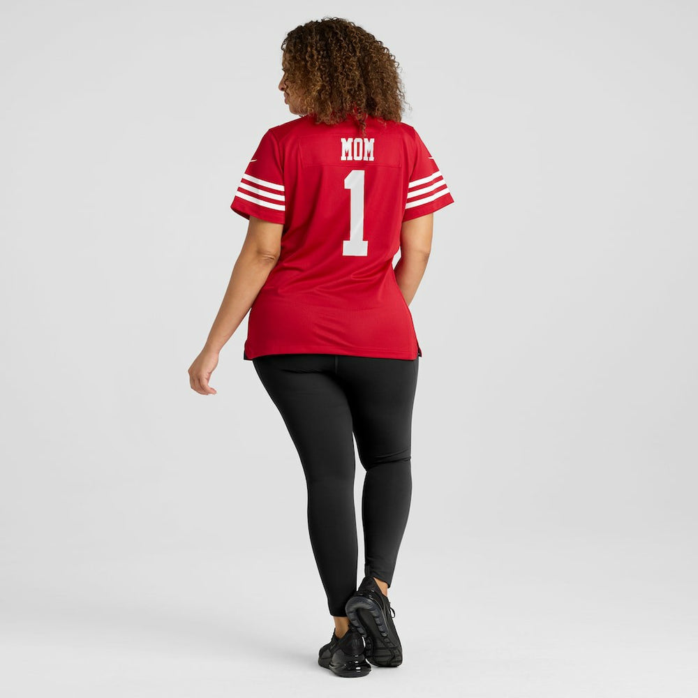 Number 1 Mom San Francisco 49ers Women's Game Jersey - Scarlet Jerseys
