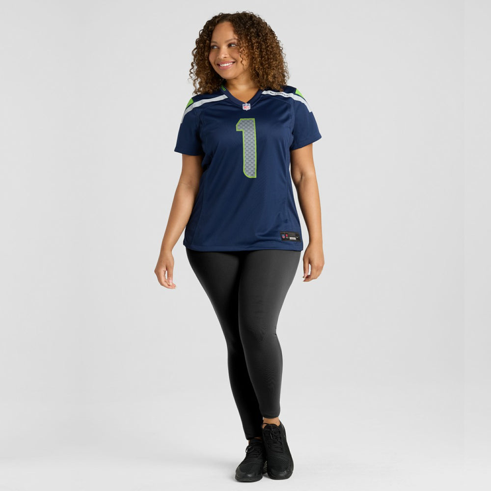 Number 1 Mom Seattle Seahawks Women's Game Jersey - College Navy Jerseys