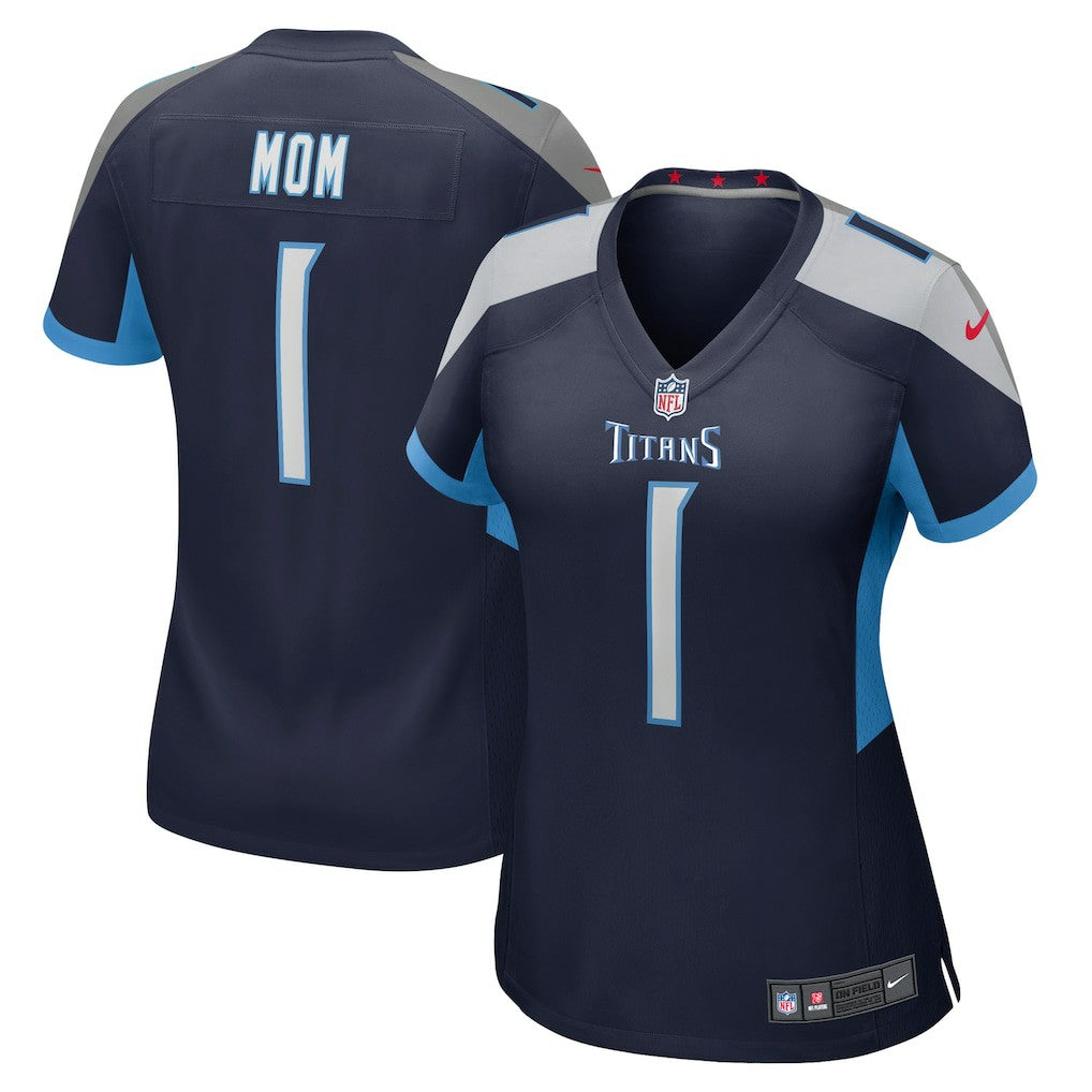Number 1 Mom Tennessee Titans Women's Game Jersey - Navy Jerseys