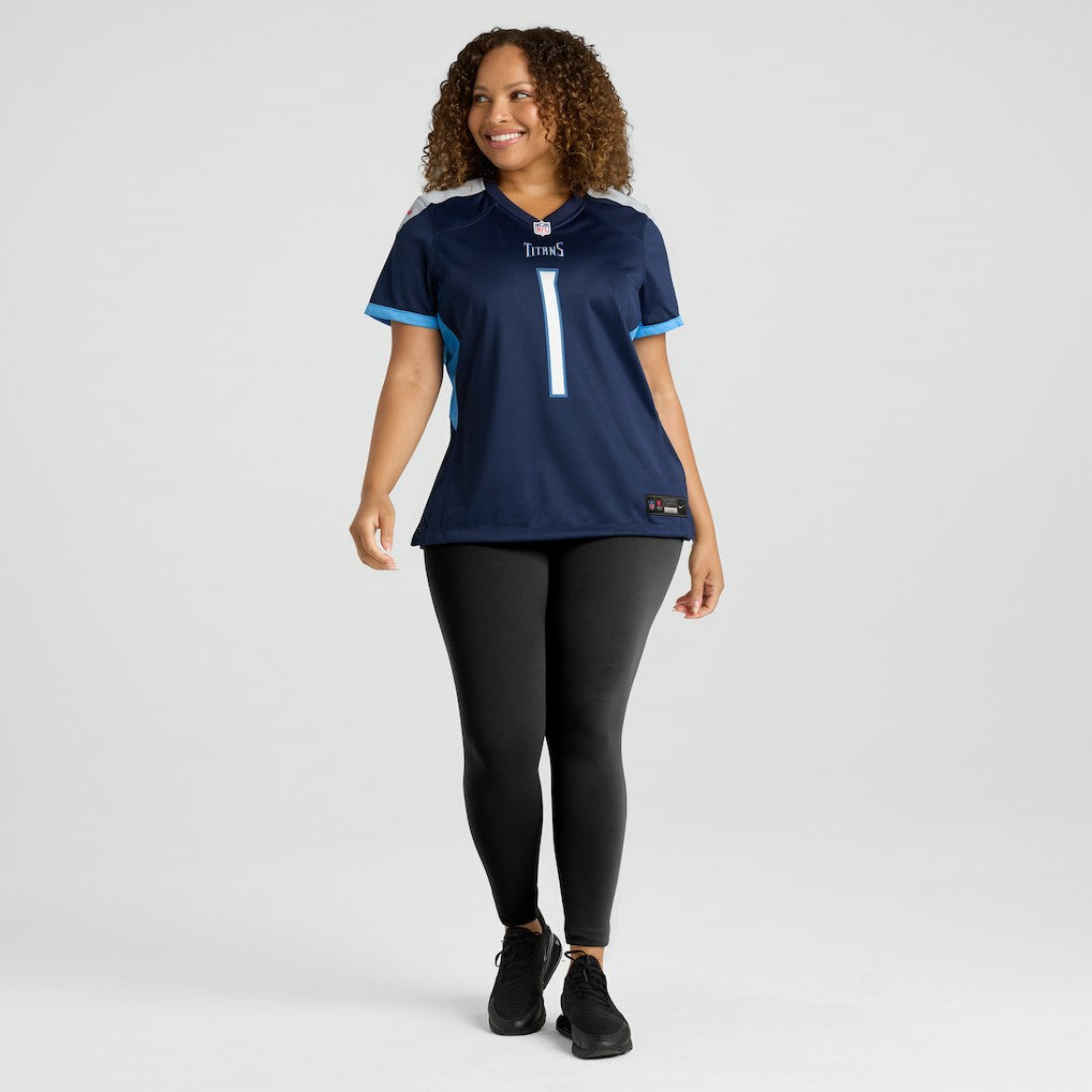 Number 1 Mom Tennessee Titans Women's Game Jersey - Navy Jerseys