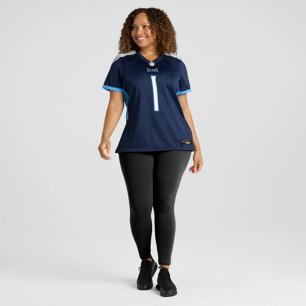 Number 1 Mom Tennessee Titans Women's Game Jersey - Navy Jerseys