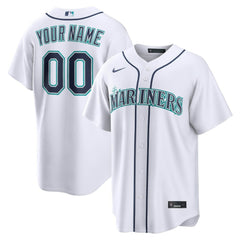 Seattle Mariners Nike Home Replica Custom Jersey - White Jerseys