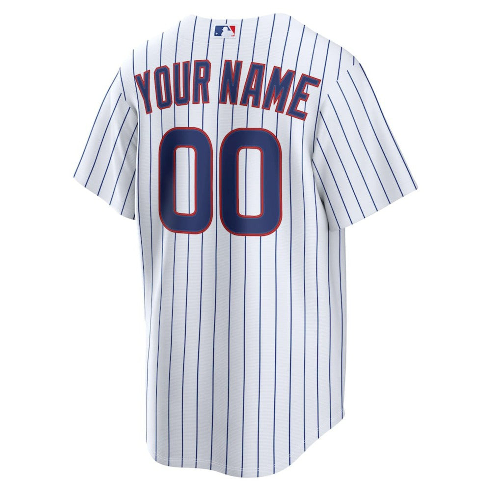 Chicago Cubs Nike Home Replica Custom Jersey - White Jerseys