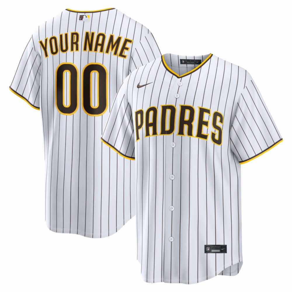 San Diego Padres Nike Home Replica Custom Jersey - White Jerseys
