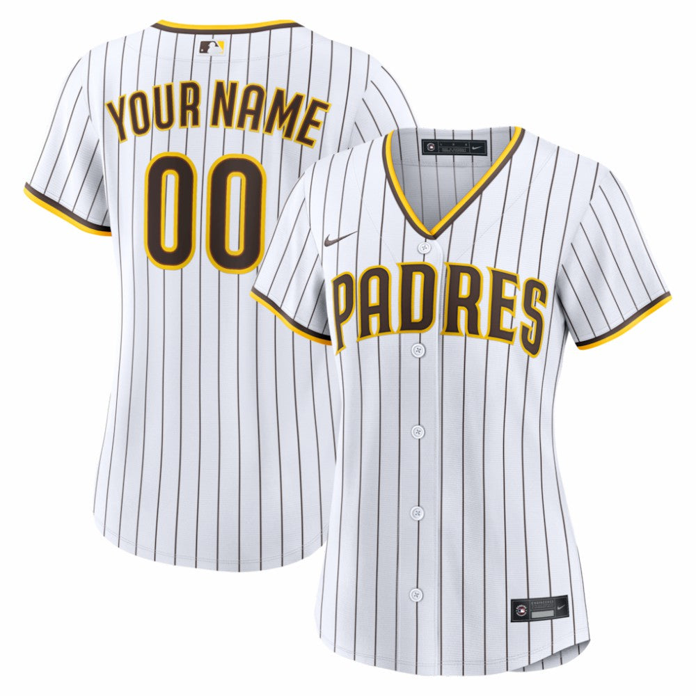 San Diego Padres Nike Women's Home Replica Custom Jersey - White Jerseys