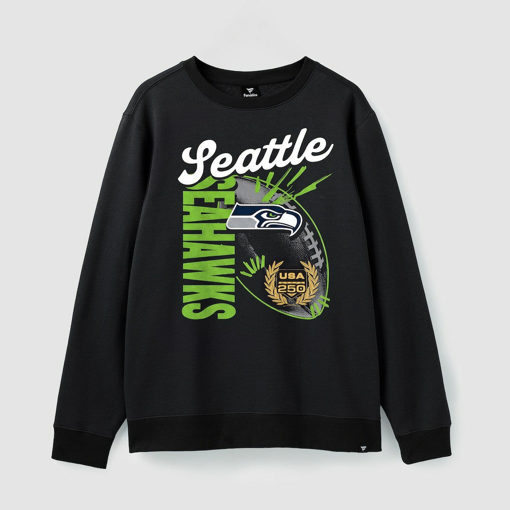 Seattle Seahawks USA 250 Gold Standard Team Heritage Fleece Sweatshirt - Black Sweatshirts