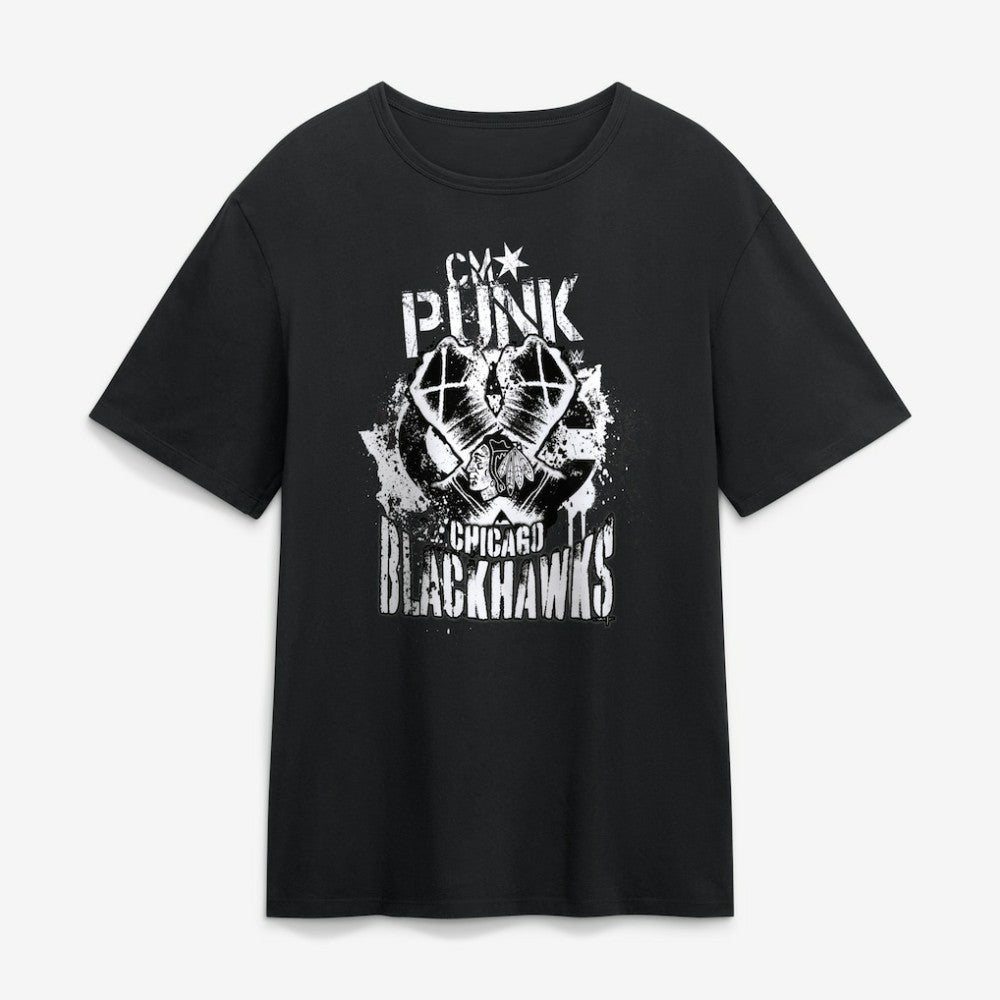 CM Punk x Chicago Blackhawks Fanatics T-Shirt - Black | US 2001927312