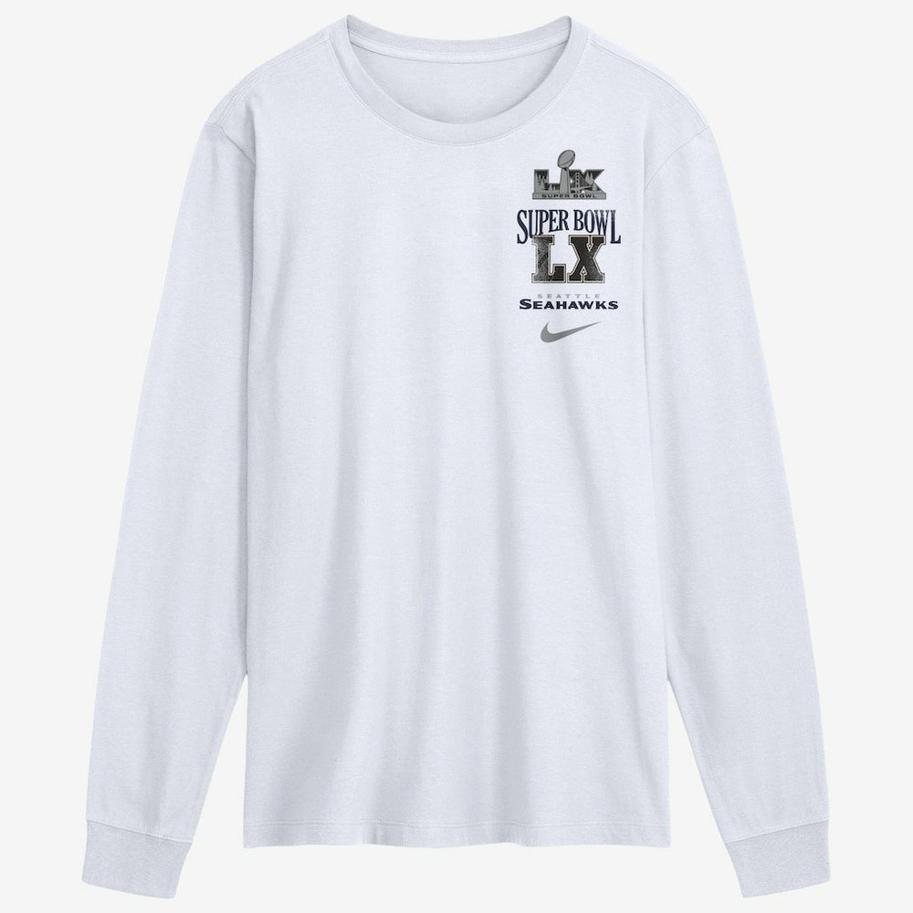Seattle Seahawks Super Bowl LX Champions Long Ball Long Sleeve T-Shirt - White T-shirts
