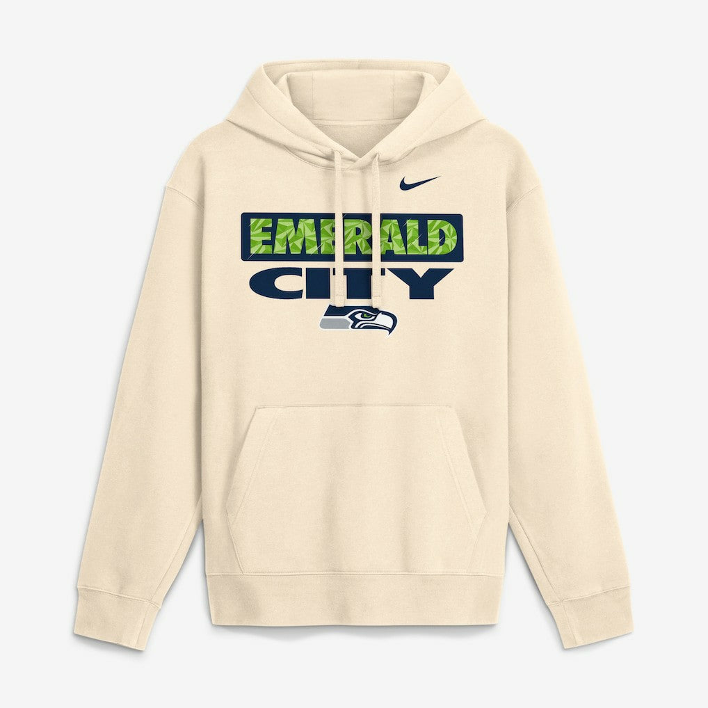 Seattle Seahawks Emerald City Club Fleece Hoodie - Natural Hoodies