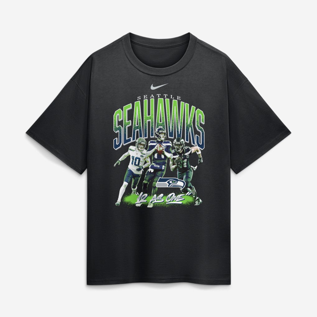 Seattle Seahawks 12 As One Loose T-Shirt - Black T-shirts