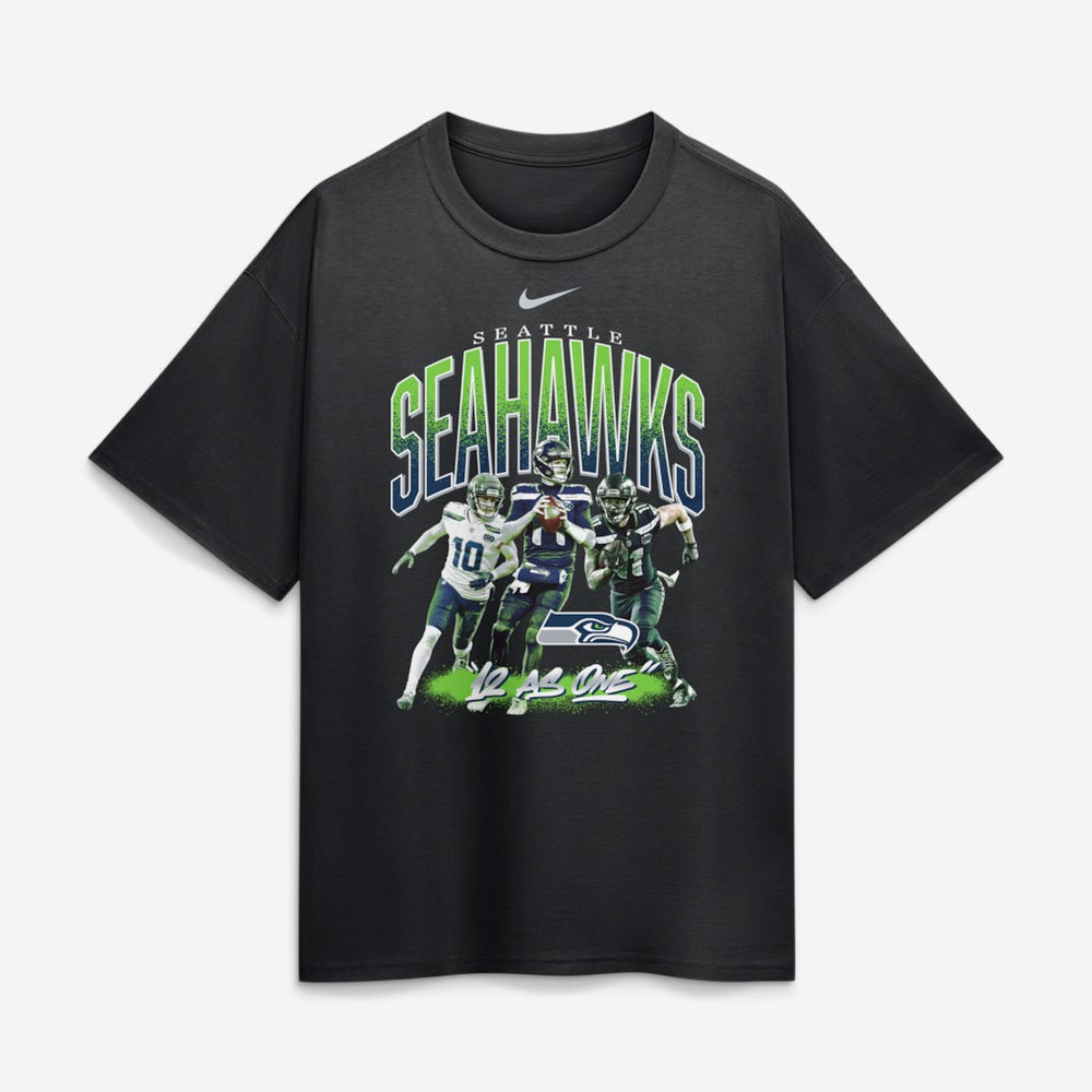 Seattle Seahawks 12 As One Loose T-Shirt - Black T-shirts