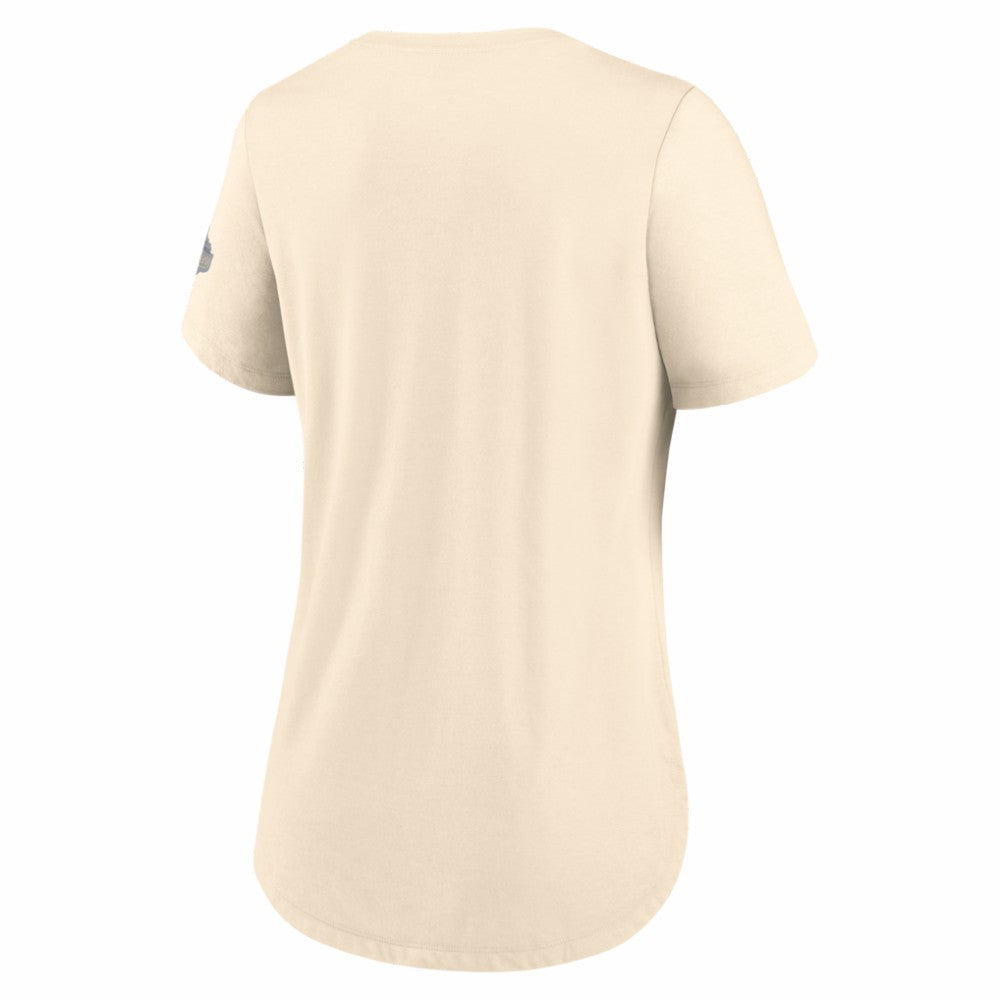 Los Angeles Dodgers Nike Women's 2026 Gold Collection Tri-Blend Wordmark T-Shirt - Natural T-shirts