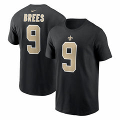 Drew Brees New Orleans Saints Retired Player Name & Number T-Shirt - Black T-shirts