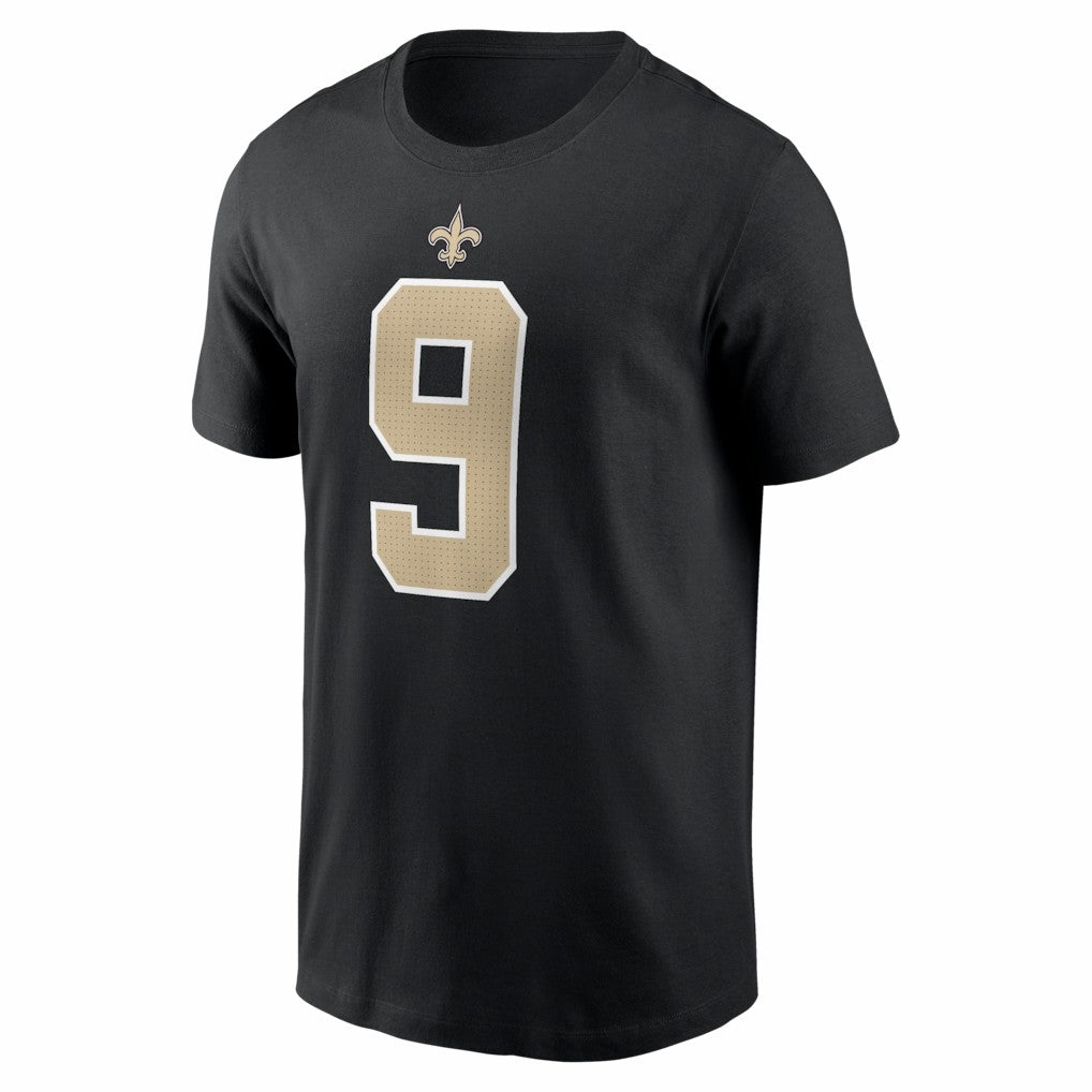 Drew Brees New Orleans Saints Retired Player Name & Number T-Shirt - Black T-shirts