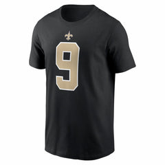 Drew Brees New Orleans Saints Retired Player Name & Number T-Shirt - Black T-shirts