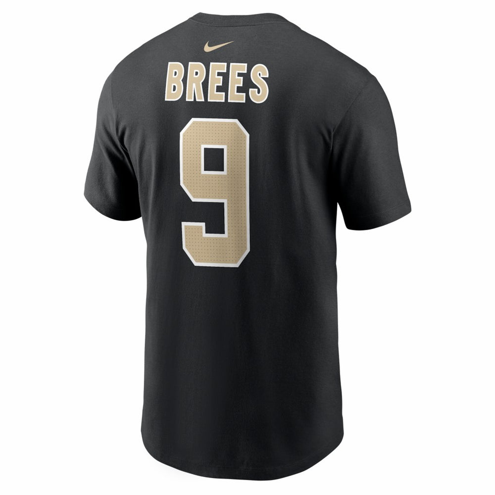 Drew Brees New Orleans Saints Retired Player Name & Number T-Shirt - Black T-shirts