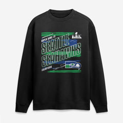 Seattle Seahawks Super Bowl LX Champions Classic Stripes Legacy Fleece Sweatshirt - Black Sweatshirts