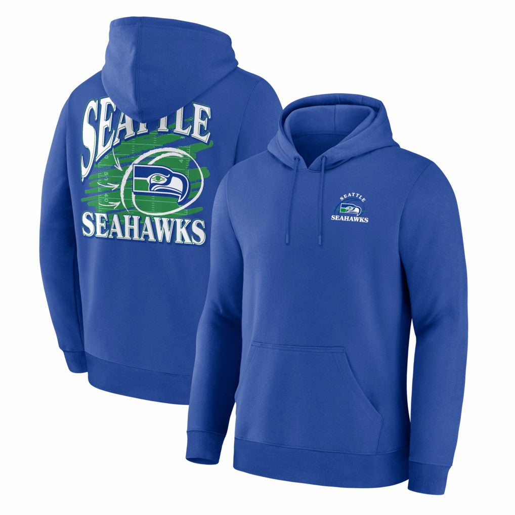 Seattle Seahawks Classic Scribble Legacy Fleece Hoodie - Royal Hoodies