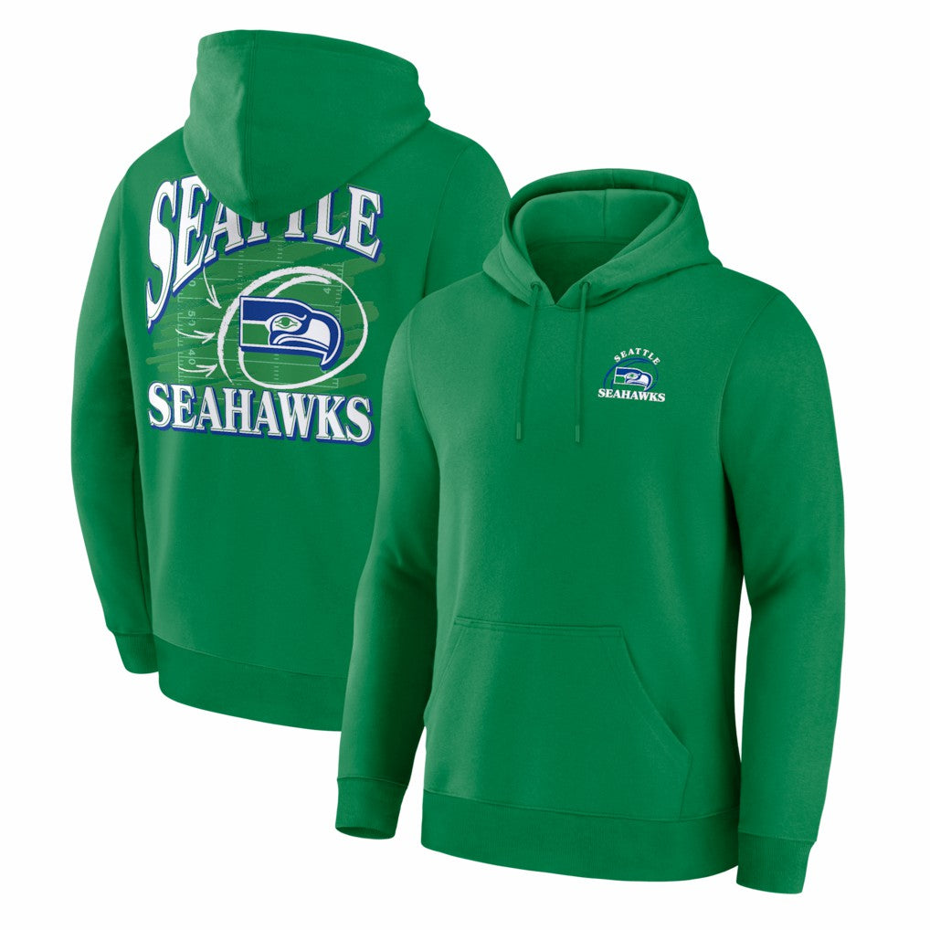 Seattle Seahawks Classic Scribble Legacy Fleece Hoodie - Apple Green Hoodies