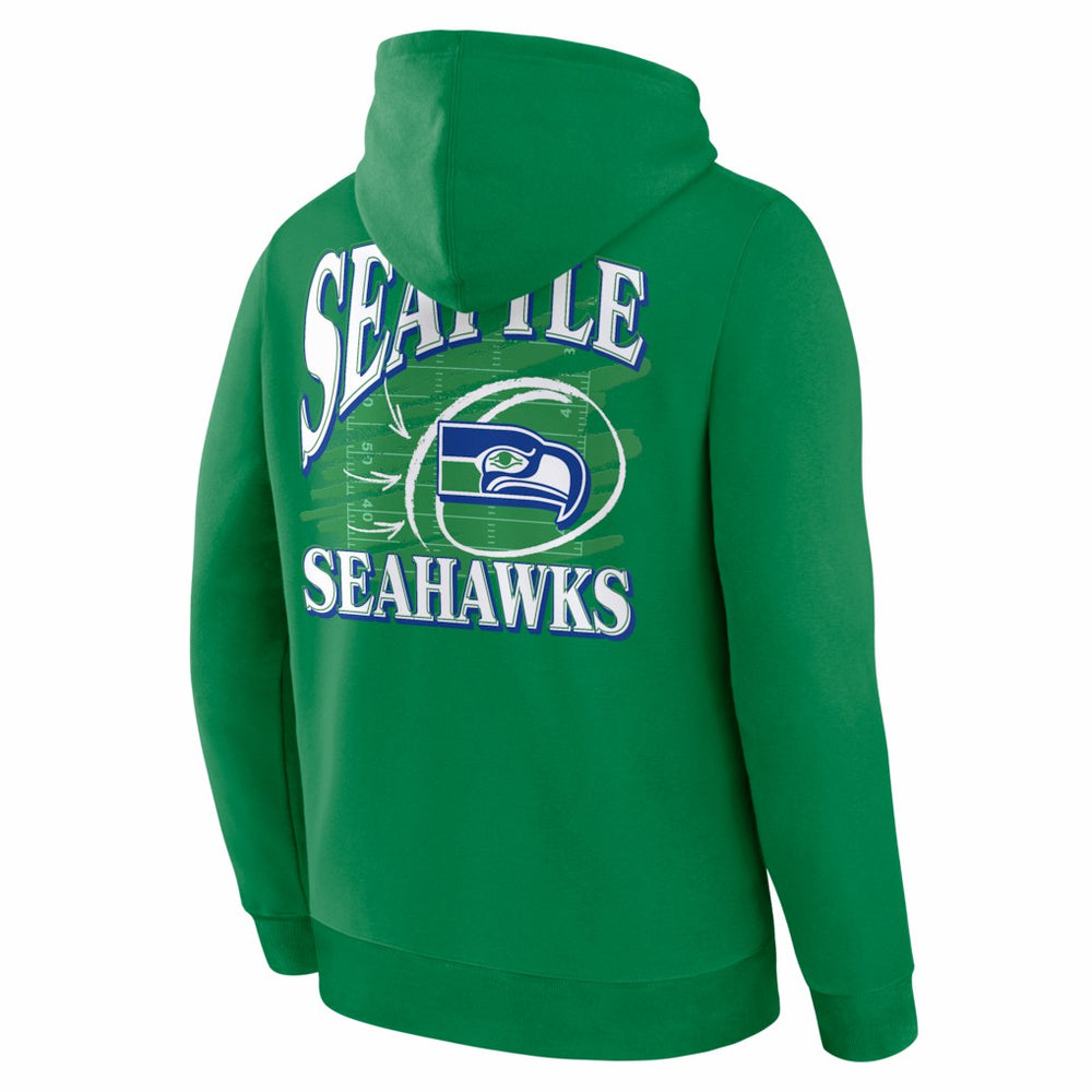 Seattle Seahawks Classic Scribble Legacy Fleece Hoodie - Apple Green Hoodies