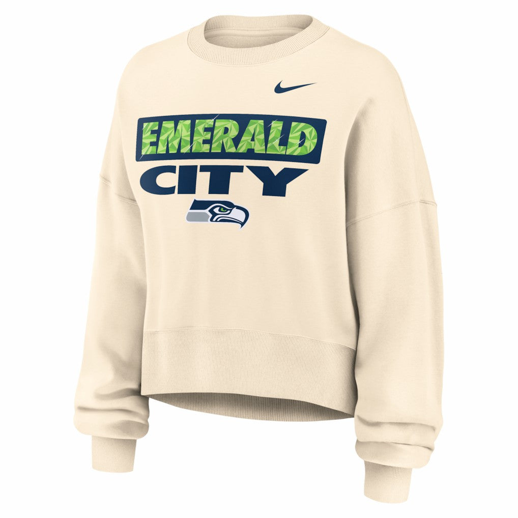 Seattle Seahawks Women's Deep Threat Phoenix Sweatshirt - Natural Sweatshirts