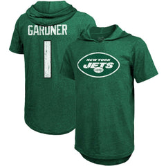 Ahmad Sauce Gardner New York Jets Majestic Threads Player Name & Number Tri-Blend Hoodie T-Shirt - Heather Green Hoodies