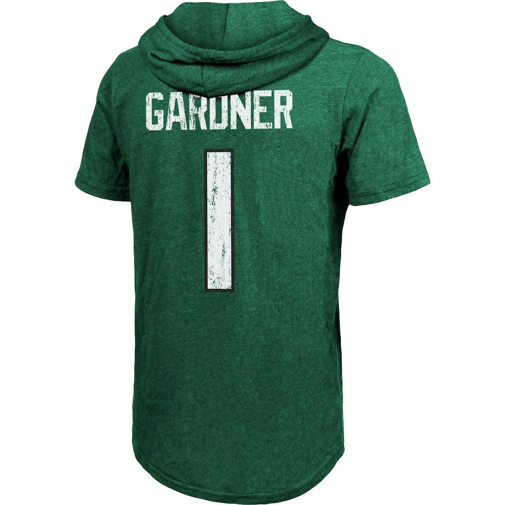 Ahmad Sauce Gardner New York Jets Majestic Threads Player Name & Number Tri-Blend Hoodie T-Shirt - Heather Green Hoodies