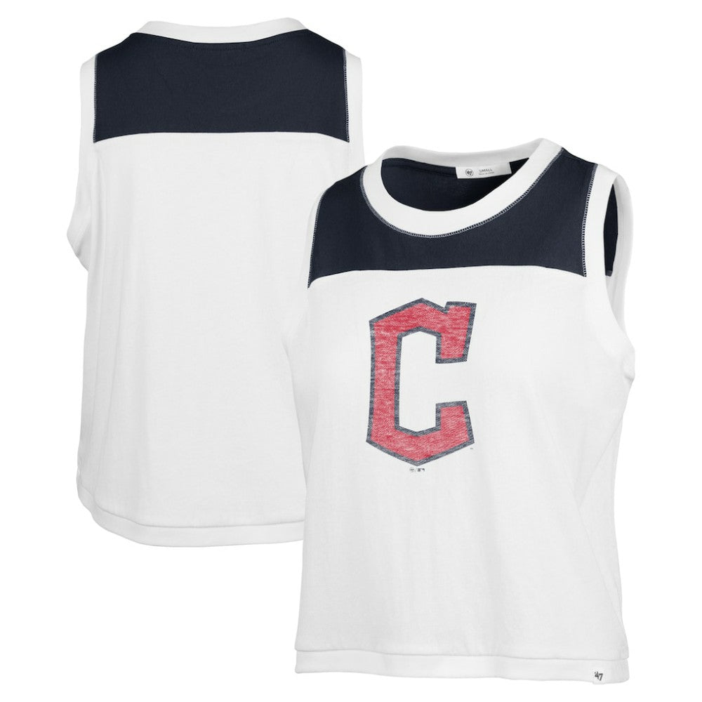 Cleveland Guardians '47 Women's Premier Zoey Waist Length Tank Top - White Tanks