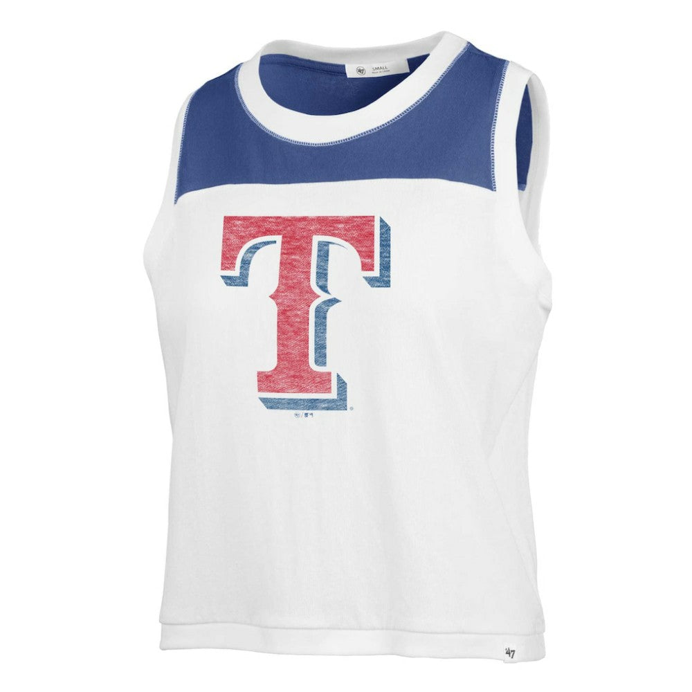 Texas Rangers '47 Women's Premier Zoey Waist Length Tank Top - White Tanks