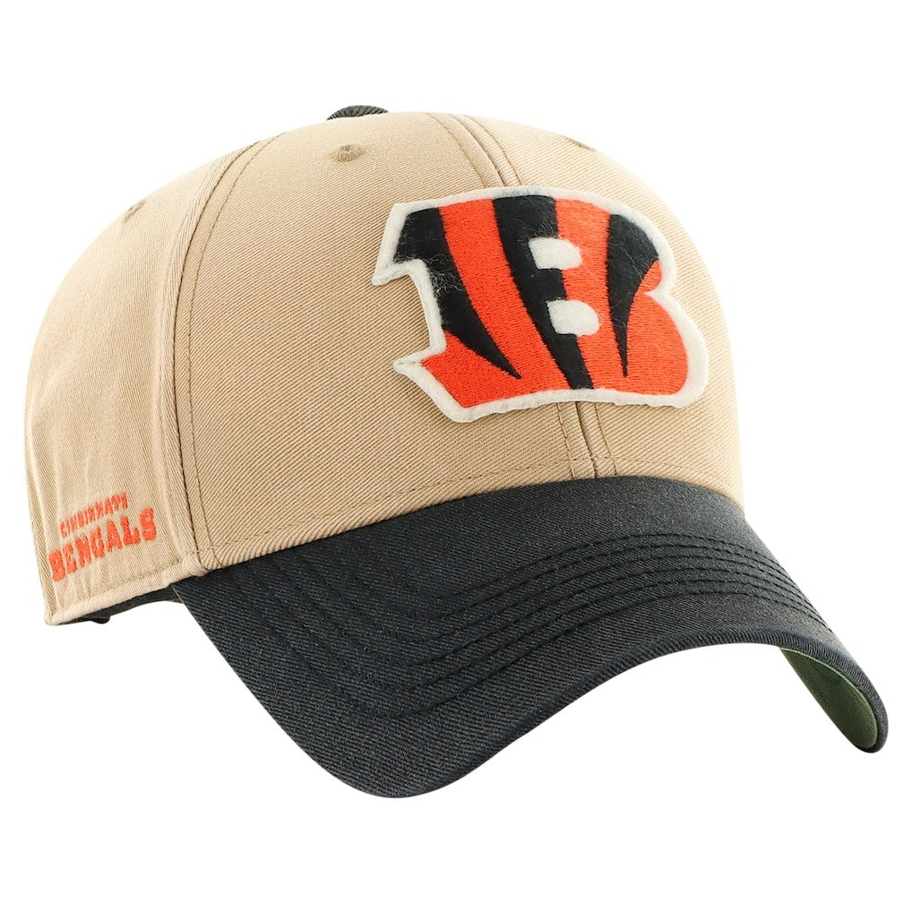 Cincinnati Bengals '47 Dusted Sedgwick MVP Adjustable Hat - Khaki/Black Hats