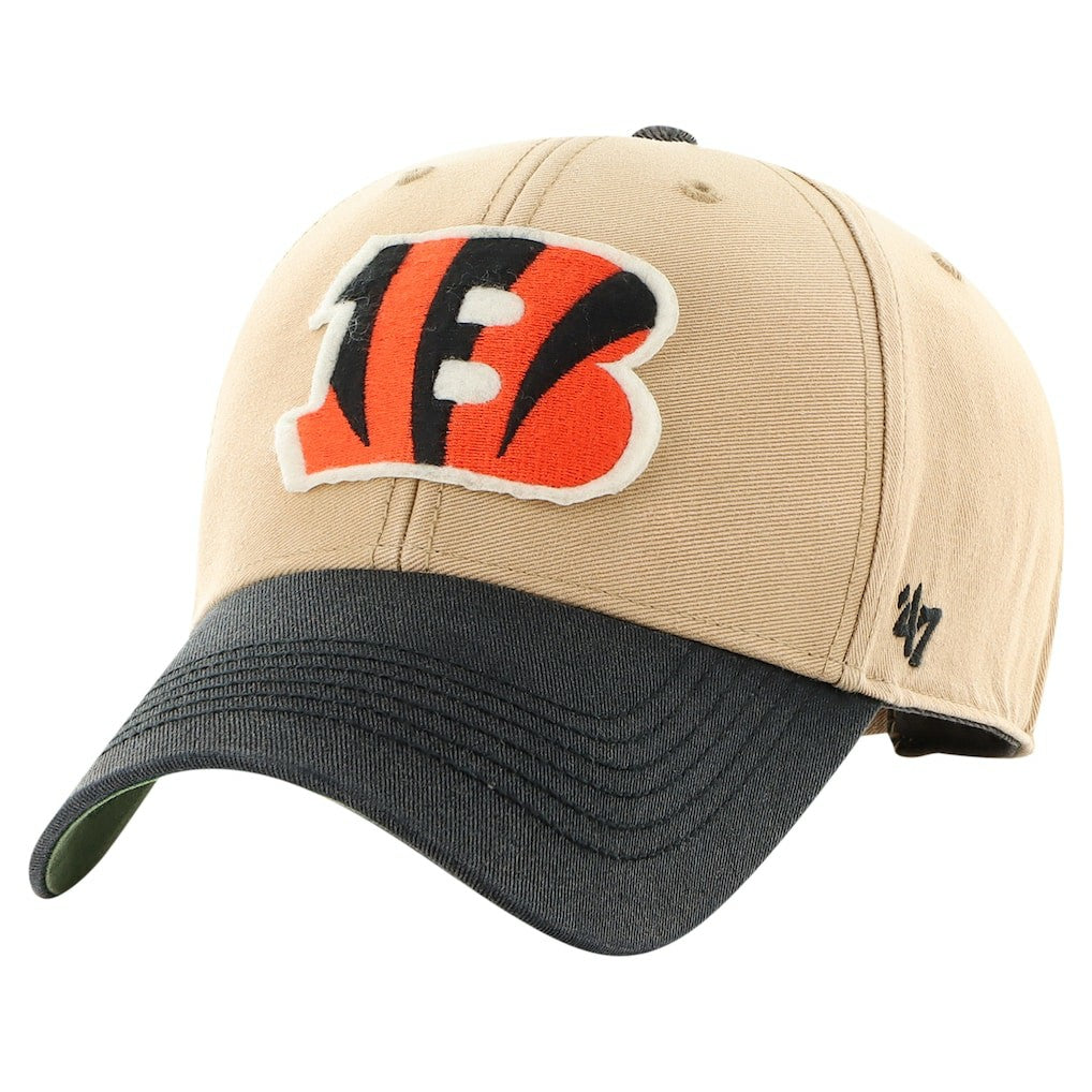 Cincinnati Bengals '47 Dusted Sedgwick MVP Adjustable Hat - Khaki/Black Hats
