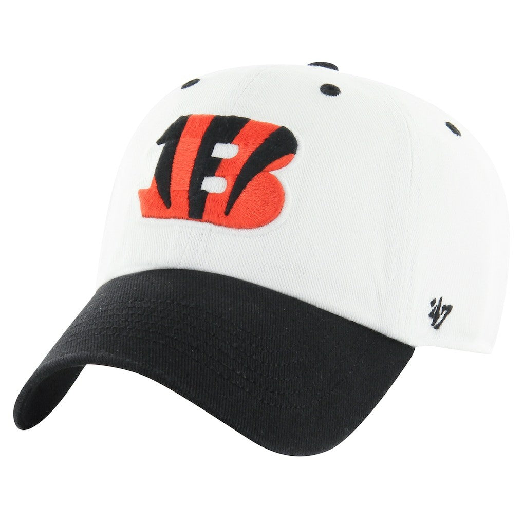 Cincinnati Bengals '47 Double Header Diamond Clean Up Adjustable Hat - White/Black Hats