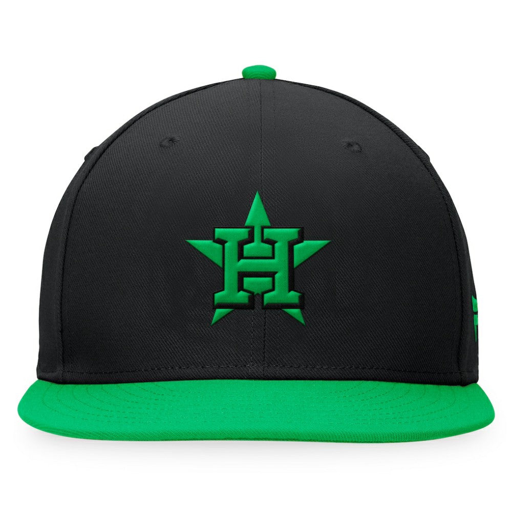 Houston Astros Fanatics Lucky Snapback Hat - Black/Kelly Green Hats