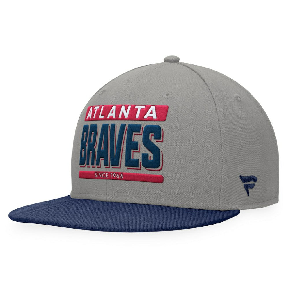Atlanta Braves Fanatics Line Drive Two-Tone Snapback Hat - Gray/Navy Hats