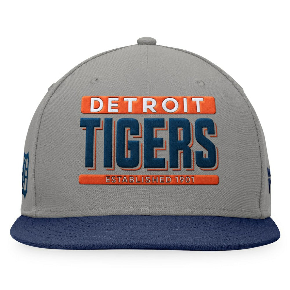 Detroit Tigers Fanatics Line Drive Two-Tone Snapback Hat - Gray/Navy Hats
