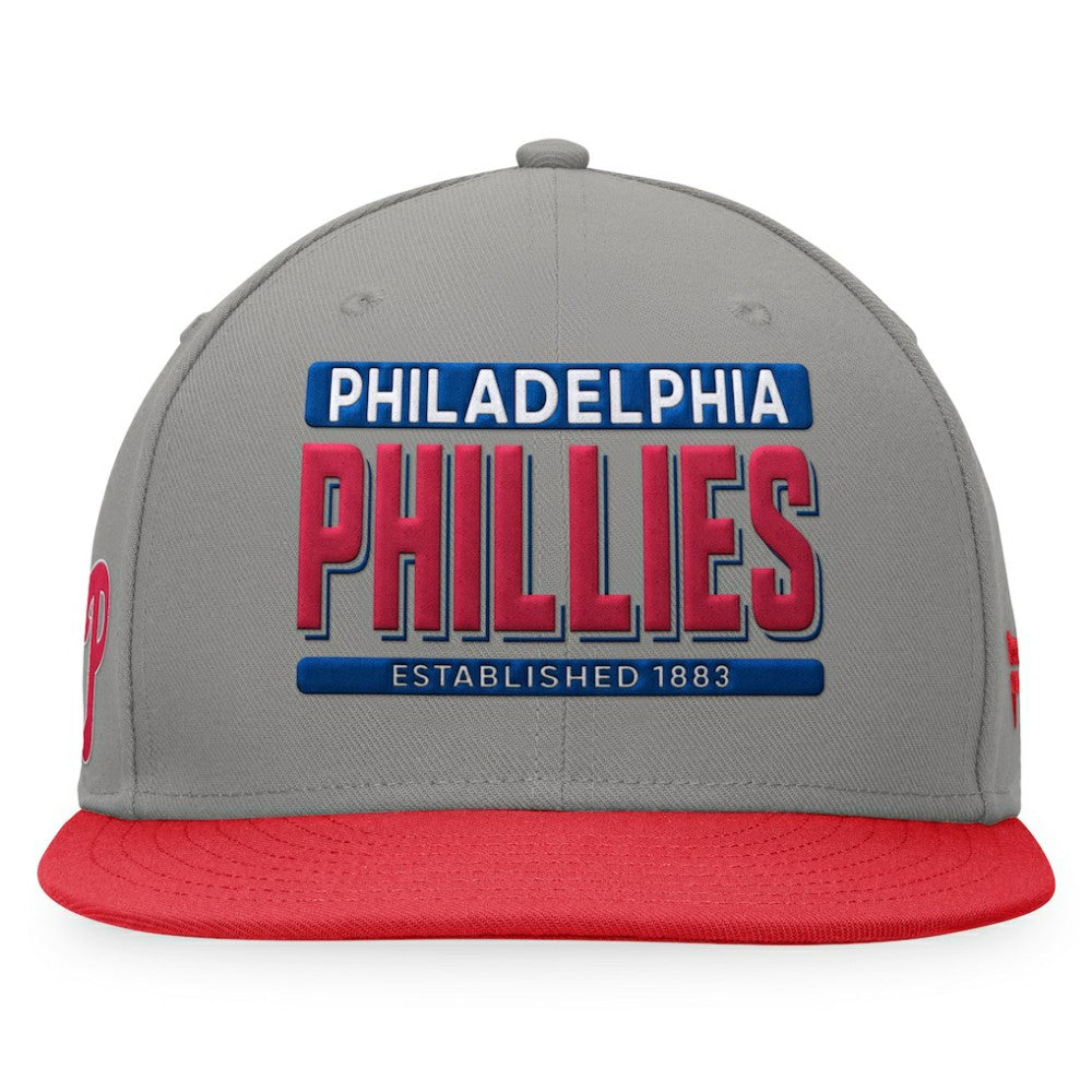 Philadelphia Phillies Fanatics Line Drive Two-Tone Snapback Hat - Gray/Red Hats