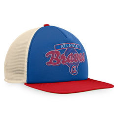 Atlanta Braves Fanatics Cooperstown Collection Talley Foam Trucker Snapback Hat - Royal/Red Hats