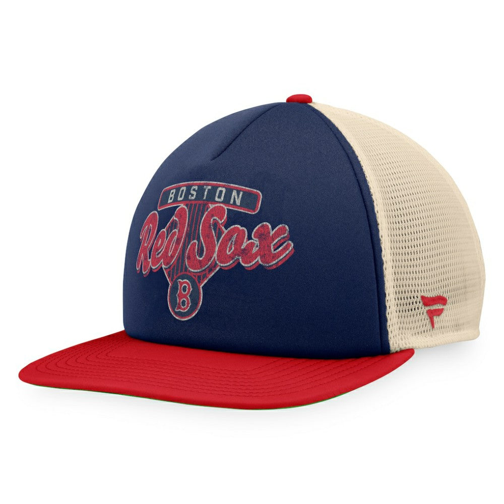 Boston Red Sox Fanatics Cooperstown Collection Talley Foam Trucker Snapback Hat - Navy/Red Hats