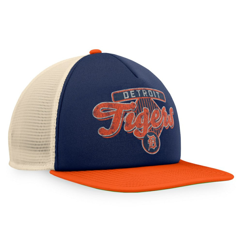 Detroit Tigers Fanatics Cooperstown Collection Talley Foam Trucker Snapback Hat - Navy/Orange Hats