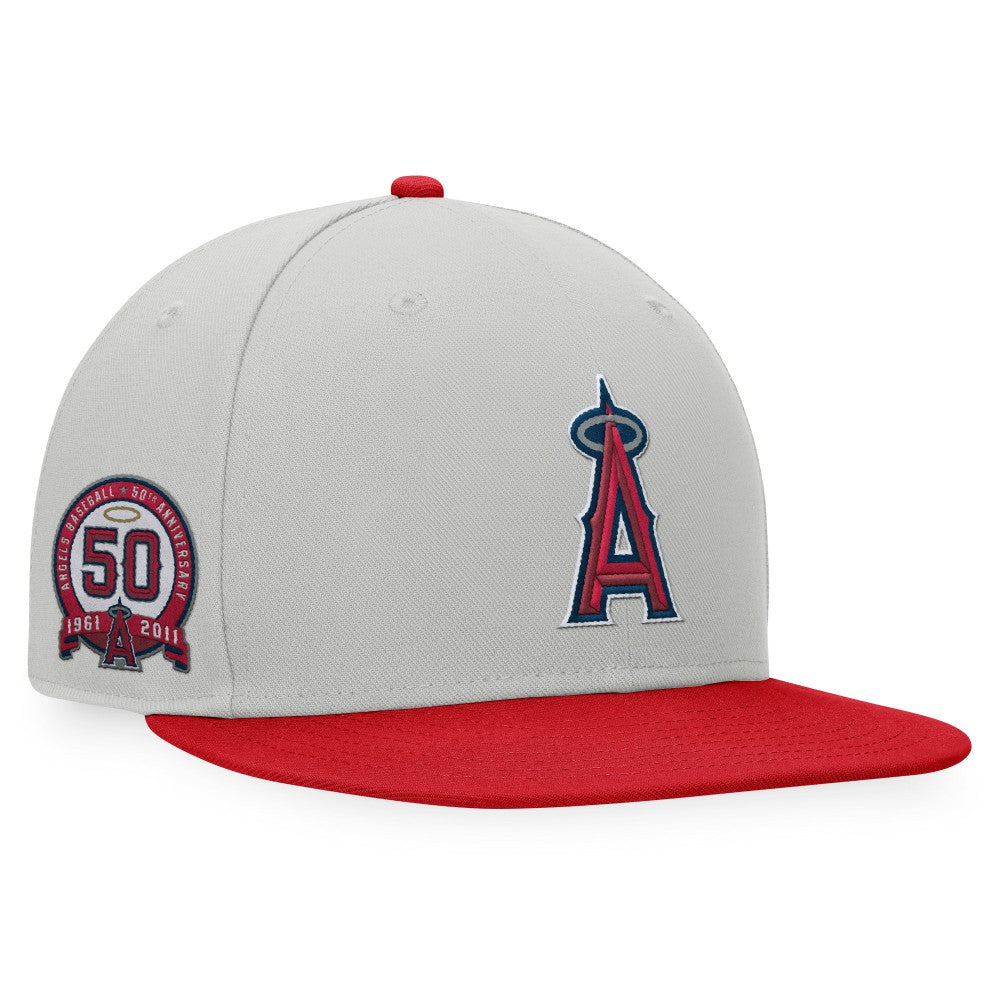 Los Angeles Angels Fanatics Glory Days Two-Tone Snapback Hat - Gray/Red Hats