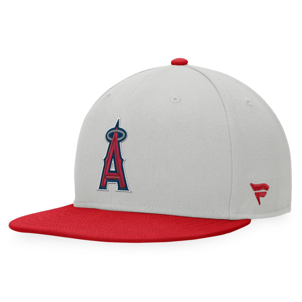 Los Angeles Angels Fanatics Glory Days Two-Tone Snapback Hat - Gray/Red Hats